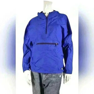 1980s WOOLRICH Cobalt Blue Nylon Outdoors Anorak Lightweight Shell  Jacket S USA